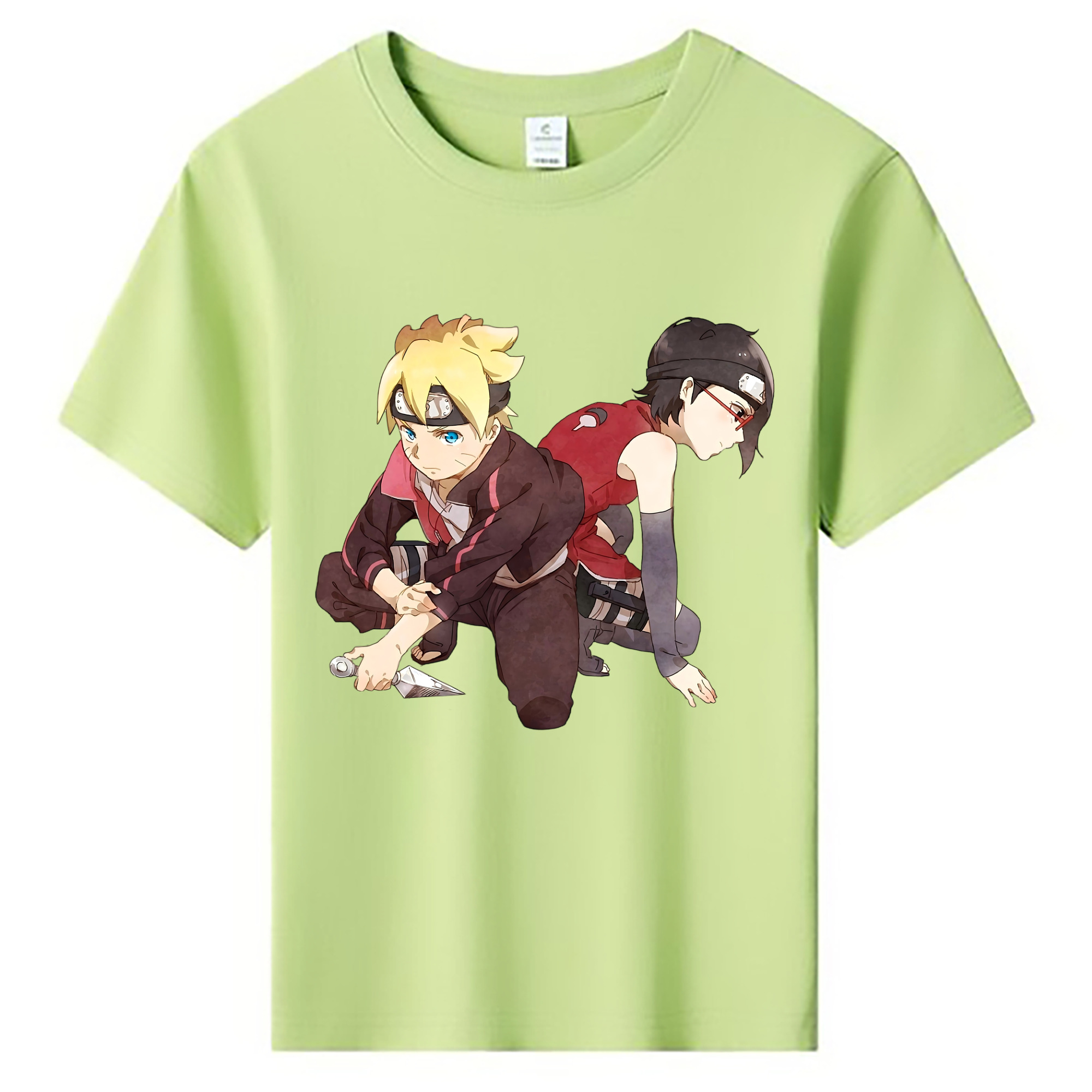 （画像用） NARUTO -ナルト- うちは サラダ Uchiha Sarada 綿100％キッズTシャツ（フロントプリント）